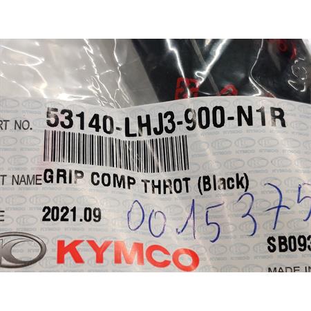 Manopola acceleratore nera completa di comando in plastica originale Kymco per maxi scooter Downtown, DTX, X-Town 125, 300, 350 e 360 cc 4 tempi , ricambio 00153754