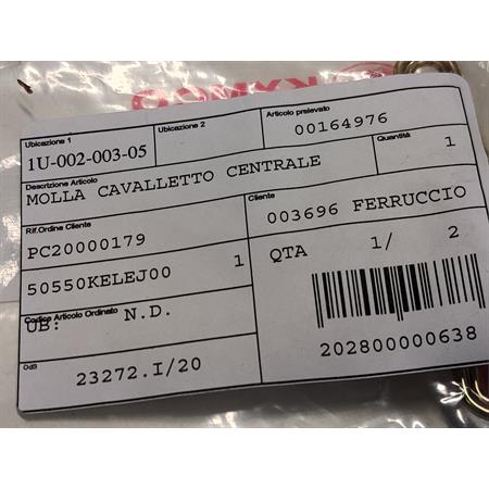 Molla doppia originale per cavalletto centrale scooter e maxi scooter Kymco 50, 125, 150 e 200 cc 4 tempi, ricambio 00164976