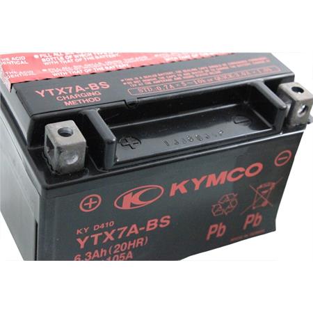 Batteria Yuasa, marchiata ed inscatolata Kymco, YTX7A-BS 12 Volt - 6 Ah, ricambio 00172378