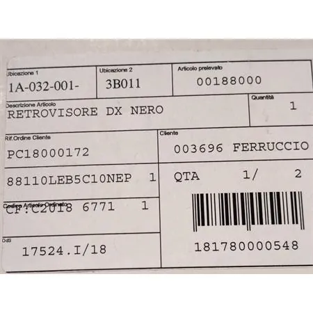 00188000 Specchietto retrovisore destro nero