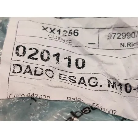 020110 Dado esagonale M10-6h (Piaggio Gilera)