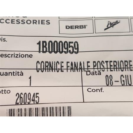 Cornice fanale posteriore, ricambio 1B000959