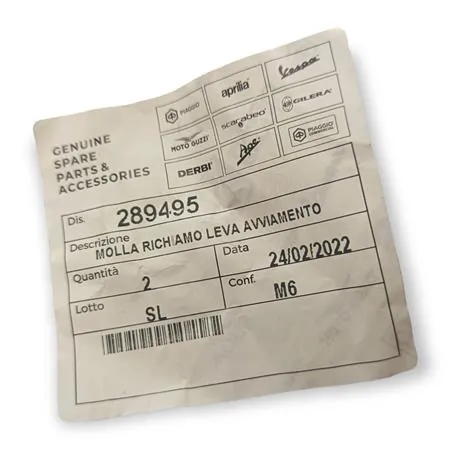 289495 Molla richiamo leva avviamento (Piaggio Gilera)