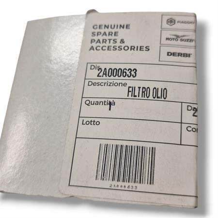 Filtro olio originale Moto Guzzi per modelli 350, 500, 650, 750 e 850 cc prodotti dal 1990 in poi , ricambio 2A000633