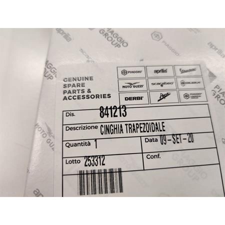 Cinghia di trasmissione trapezoidale (Mitsuboshi (Piaggio Gilera), ricambio 841213