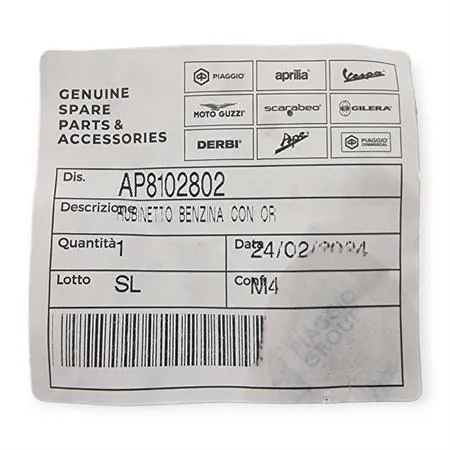 AP8102802 Rubinetto benzina originale Aprilia AP8102802 con sonda per Aprilia RS 125 2T 1992-1998 - Tutte le versioni