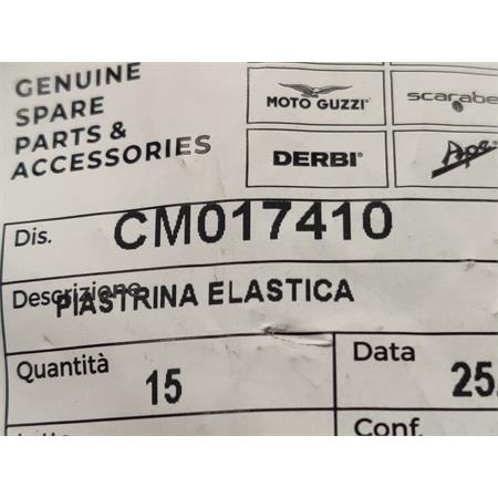 Piastrina elastica dado fissaggio mascherina 4,2 mm (usato per fissaggio mascherina V50 Special, copristerzo T5 125 cc), ricambio CM017410