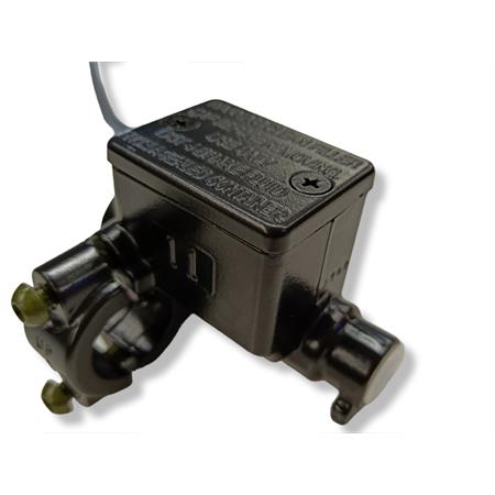 Pompa freno posteriore sinistra a comando idraulico completa di leva in alluminio cromata per scooter NRG Power 50 e maxi scooter Vespa GT, GTS e Super 125, 250 e 300 cc, ricambio CM074801