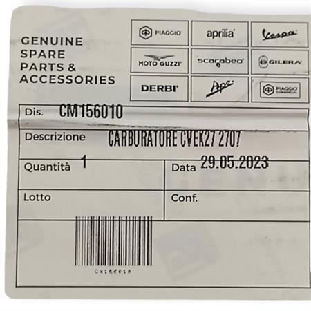 Carburatore cvek27 2707, ricambio CM156010