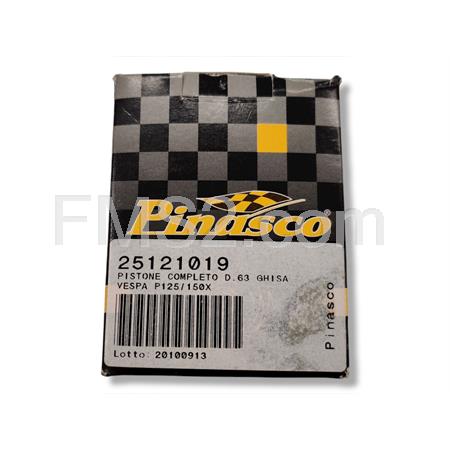 Pistone completo Pinasco per Vespa 125-150 PX diametro 63.0mm in ghisa, ricambio 25121019