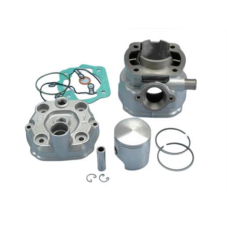 Motore gruppo termico Polini diametro 50 mm in ghisa con pistone bifascia per motori Derbi EBS050 e EBE050 prodotti fino al 2005 , ricambio 1090013