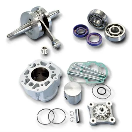Maxi kit special Polini per motori Derbi D50B0 diametro 50 e cilindrata 76 cc composto da albero motore, cuscinetti e paraolio banco, gruppo termico in alluminio, ricambio 10900161