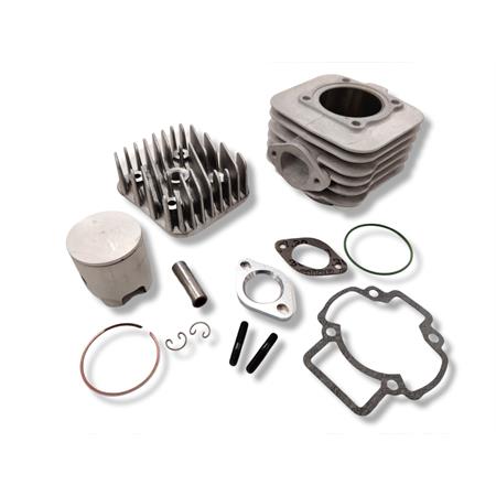 Gruppo termico motore Polini Evolution per scooter Piaggio raffreddati ad aria con diametro 47,6 mm mono fascia e  scarico con fori booster, ricambio 1400214