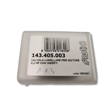 Valvola lamellare Polini completa di inserti canalizzatori da utilizzare sui motori Polini 6,2 hp, ricambio 143405003