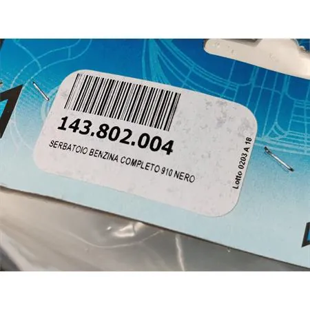 Serbatoio benzina Polini completo per minimoto Polini 910 in plastica di colore nero, ricambio 143802004
