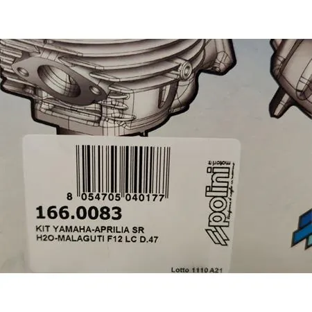 166.0083 Motore gruppo termico Polini base x Minarelli orizzontale diametro 47 mm (cilindrata 70 cc) a liquido