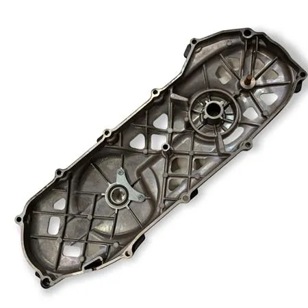 170.0306 Coperchio carter trasmissione messa in moto Polini modello Evolution di colore nero e super intagliato scooter con motore Minarelli orizzontale braccio lungo aria e liquido