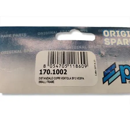 170.1002 Distanziale in alluminio con spessore da 3 mm per evitare che la ventola tocchi nel copri ventola quando si montano accensioni elettroniche Polini sulle Piaggio Vespa 50 special e 125 primavera Et3