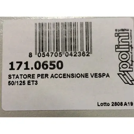 171.0650 Statore Polini per accensione elettronica Piaggio Vespa 50 e 125 ET3 con cono 19 e cono 20