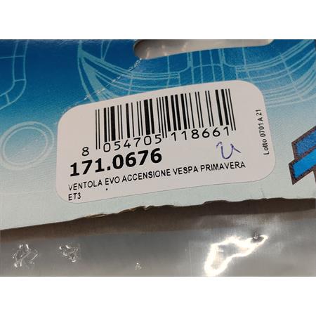 Ventola raffreddamento Polini evo in alluminio con lavorazione CNC per accensione elettronica Polini Vespa 50 special, Primavera e ET3 125, ricambio 1710676