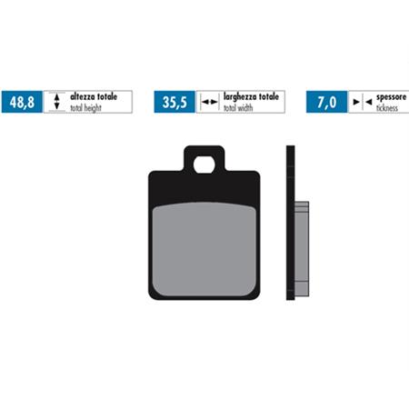 Pastiglie freno Polini for race blu per scooter con mescola semimetallica ad uso cittadino e sport, ricambio 1740014