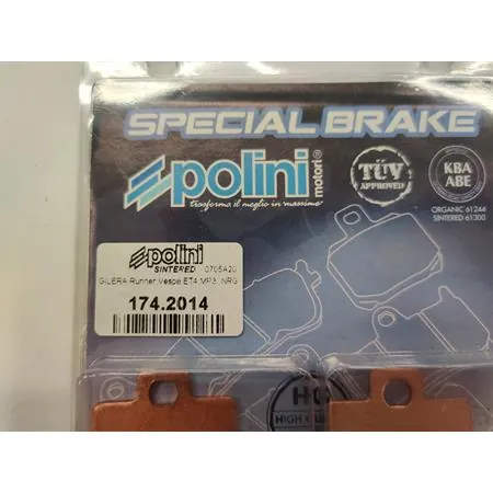 174.2014 Pastiglie freno Polini (pasticche), sinterizzate, per scooter e maxi scooter Piaggio zip SP