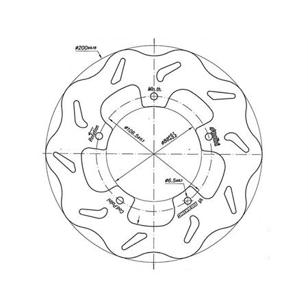 Disco freno Polini brake disk con profilo a margherita  (Braking) per scooter Piaggio e Gilera 50 con diametro 200 mm, ricambio 1750016