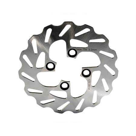 Disco freno Polini in acciaio con profilo wawe a margherita con diametro 180 mm e fissaggio a 4 fori per scooter Mbk Booster spirit 50 e Yamaha Bw's prodotti dal 1999 fino al 2016, ricambio 1750038