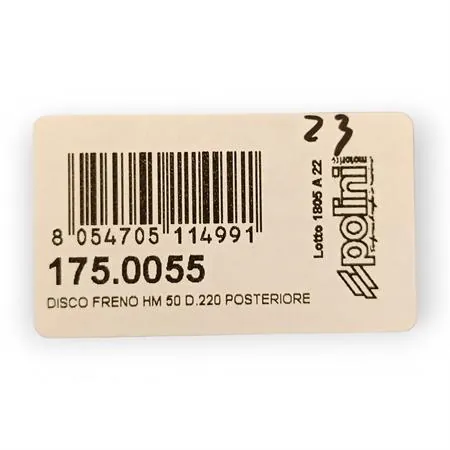 175.0055 Disco freno polini per hm 50 diametro 220 post.eriore ricambio 1750055