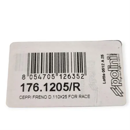 176.1205/R Ceppi ganasce freno posteriori Polini For Race Ø110x25 per MBK Booster, Stunt, Ovetto, Flipper - Racing