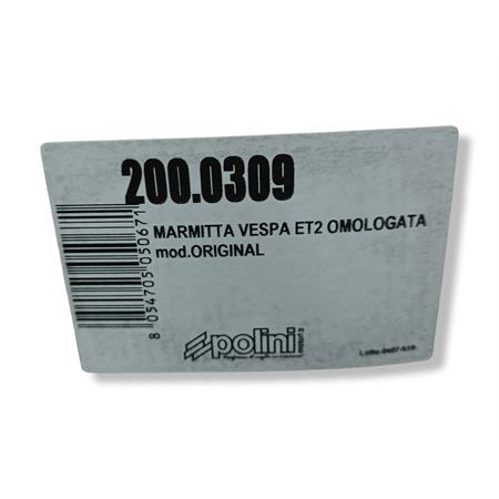 Marmitta polini vespa et2 modello originale, ricambio 2000309