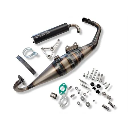 200.0407 Marmitta Polini modello scooter team 4 omologata per scooter Piaggio zip sp 50 e applicabile a tutti gli scooter con motore Piaggio raffreddati ad aria e liquido