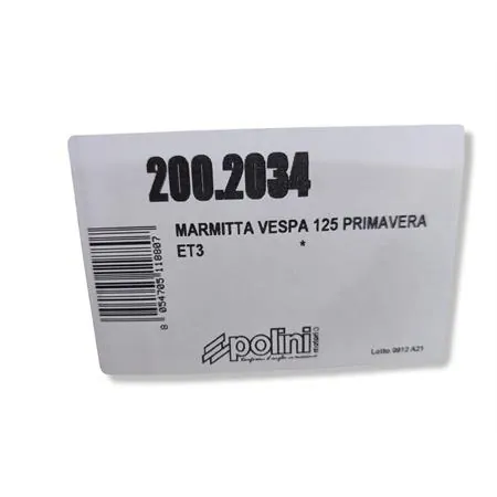 200.2034 Marmitta Polini ad espansione tipo originale per Piaggio Vespa 125 primavera e Vespa 125  ET3