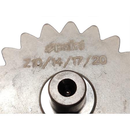 Ingranaggio quadruplo primario Polini con rapportatura Z10-14-17-20, denti dritti per motori Piaggio Vespa 50 Special e 125 Primavera ET3 e PK 50 e PK 125 cc, ricambio 2021417