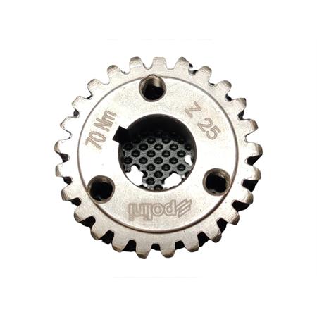 Ingranaggio campana frizione primaria Polini Z25 denti dritti per allungare il rapporto nei motori Piaggio Vespa 50 special e PK 50 con motore elaborato, ricambio 2021418