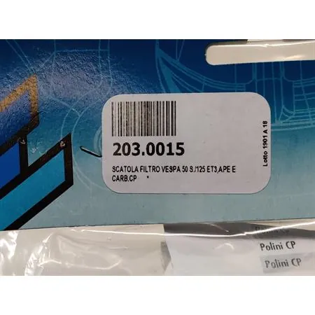 203.0015 Scatola filtro aria racing Polini con spugna filtro interna per carburatore dell'orto SHBC 19-19 e carburatori CP montati su Ape 50, Vespa 50 e 125 et3 primavera