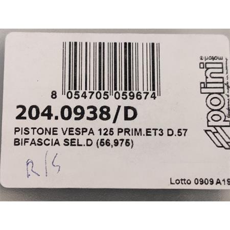 Pistone vespa 125 d.57 bifasc.s.d, ricambio 2040938D