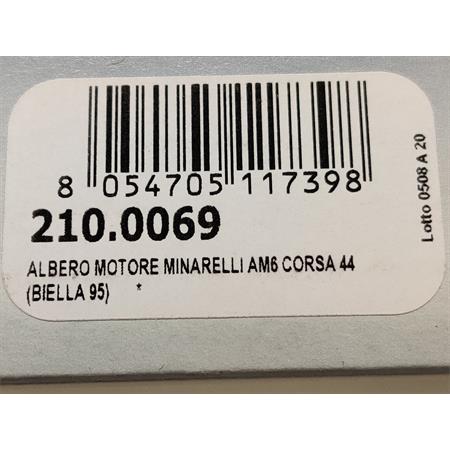 Albero motore Polini Big Evolution con biella 95 mm e corsa 44 mm per motori Minarelli AM6 da abbinare al codice 1331012, ricambio 2100069