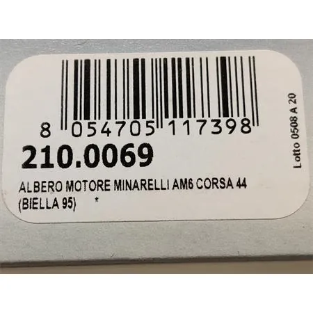 Albero motore Polini Big Evolution con biella 95 mm e corsa 44 mm per motori Minarelli AM6 da abbinare al codice 1331012, ricambio 2100069