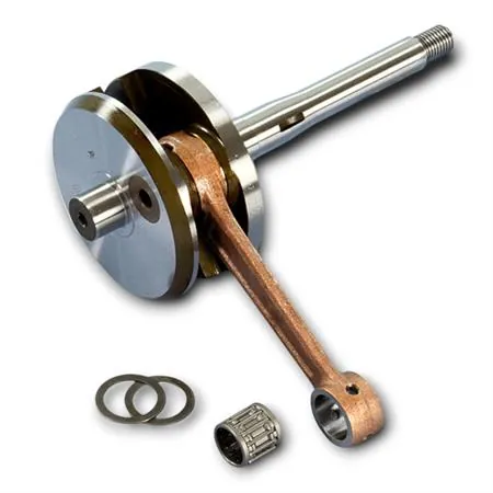 Albero motore Polini a spalle piene per carter lamellare evolution con spinotto da 12 mm e gabbietta rinforzata per ciclomotori Piaggio Ciao, Si, Boxer, Bravo, SuperBravo, Grillo, Cba, ricambio 2100074