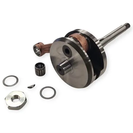 210.0074 Albero motore Polini a spalle piene per carter lamellare evolution con spinotto da 12 mm e gabbietta rinforzata per ciclomotori Piaggio Ciao, Si, Boxer, Bravo, SuperBravo, Grillo, Cba