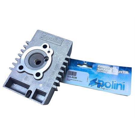 Testa Polini con foro candela centrale da abbinare al gruppo termico polini piaggio si  diametro 38,4 - 41 - 43 mm, ricambio 2110230