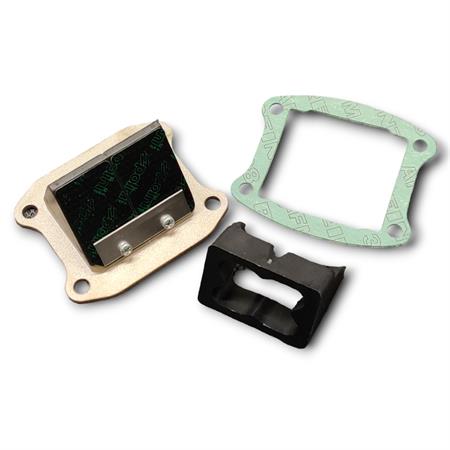 Valvola lamellare Polini specifica per carter motore P.R.E. polini 100 cc completa di diffusore di fluidi e guarnizione, ricambio 2130056
