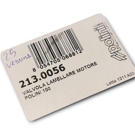 Valvola lamellare Polini specifica per carter motore P.R.E. polini 100 cc completa di diffusore di fluidi e guarnizione, ricambio 2130056