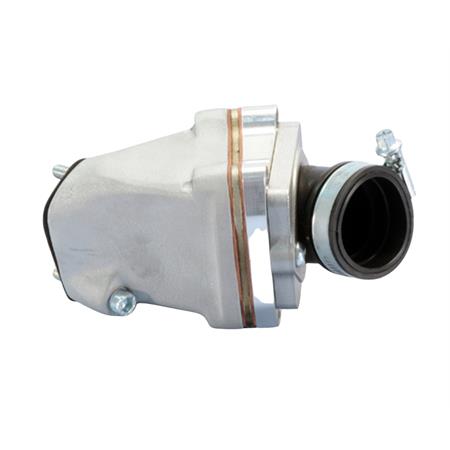 Collettore aspirazione lamellare Polini da usare solo con il cilindro 135 cc girato sui motori Piaggio Vespa 125 et3 con attacco a 2 fori e specifico per carburatori PWK e VHST fino al diametro 30, ricambio 2150119