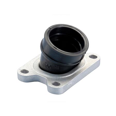 Collettore aspirazione Polini girevole 360° e orientabile, per motori Minarelli serie AM6 e motori Derbi con imbocco diametro 35 mm per carburatori Dell'orto PHBH-VHST 28-30, PWK fino al 30. Koso fino al 30, ricambio 2150428