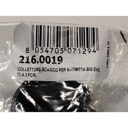 Collettore scarico Polini per marmitta big evo 70cc a 3 fori, ricambio 2160019