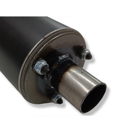 Silenziatore in alluminio anodizzato nero per marmitta con imbocco diametro interno da 20,0 mm utilizzabile su diversi modelli di marmitte, ricambio 21800502