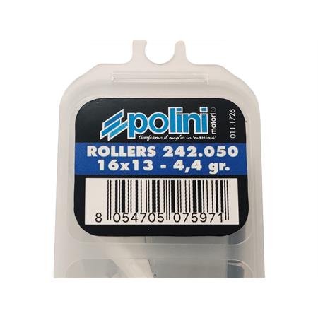 Kit rulli variatore 16x13 colore azzurro peso grammi 4.4 interno alluminio (Polini), ricambio 242050