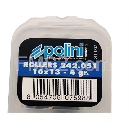 Kit rulli variatore 16x13  peso grammi 4 interno alluminio (Polini), ricambio 242051